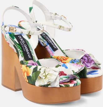 Dolce & Gabbana Floral jacquard platform sandals