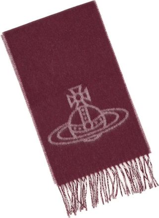 Vivienne Westwood Accessoires, Dames, Rood, ONE Size, Wol, Double Face Single Orb Sjaal