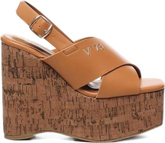 V° 73 crossover wedge sandals - women - Rubber/Polyurethane/Polyurethane - 39 - Brown