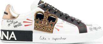 Dolce & Gabbana Portofino Sneakers - Heren - Sneakers - Wit - 43 EU - Leer - Schoenen