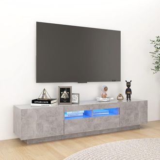 Berkfield Home TV Cabinet with LED Lights Concrete Grey 180x35x40 cm | Size: 180 x 35 x 40 cm