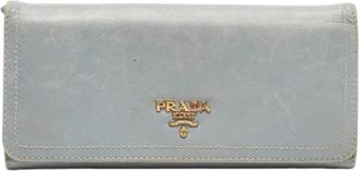 Prada Tweedehands leren portemonnees - Dames - Vintage Accessoires - Blauw - ONE Size - Vintage
