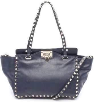 Valentino Pre-owned Tote Bags, female, Blue, Size: ONE SIZE Pre-owned Leather shoulder-bags