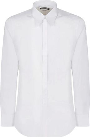 Dolce & Gabbana Wit Poplin Overhemd met Puntkraag - Heren - Overhemden - Wit - Maat: XL