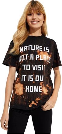 Golden Goose Tie Dye T-shirt met Bedrukte Tekst - Dames - T-shirts - Zwart - XS - Katoen - Tops