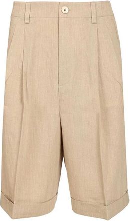 Jacquemus Le Short Pastro - Heren - Korte Broeken - Bruin - XS - Linnen - Korte Broeken