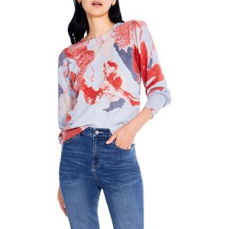 Nic+Zoe Pressed Petals Sweater in Red Multi at Nordstrom Rack, Size X-Large