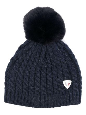 Rossignol Kitsi cable-knit beanie - women - Acrylic/Polyester/Polyester/Metallic Fibre - One Size - Blue