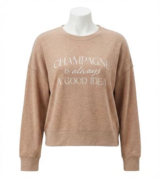 Z Supply Champagne Long Sleeve Lounge Top In Iced Coffee