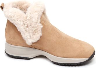 Hogan Interactieve leren instap winter schoenen - Dames - Winterlaarzen - Beige - 37 EU - Leer - Schoenen