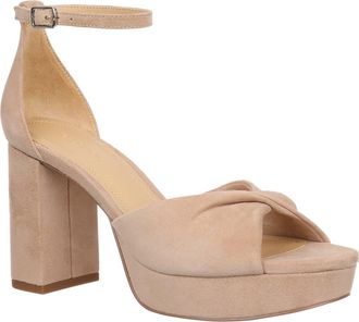 Nordstrom Rava Ankle Strap Platform Sandal in Tan Light at Nordstrom, Size 8.5