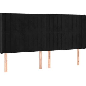 vidaXL Cabecero Con Led De Terciopelo Negro 183x16x118/128 Cm Vidaxl
