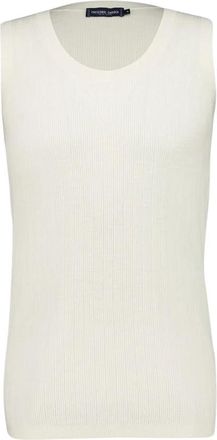 Frescobol Carioca Prado Ribgebreid Katoenen Vest - Heren - Tops zonder mouwen - Wit - S - Katoen - Tops