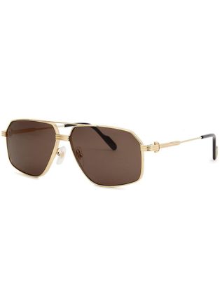 Cartier Cartier Première De Cartier Aviator-style Sunglasses - Gold