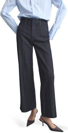 Mango High Waist Culotte Trouser Jeans in Open Blue at Nordstrom Rack, Size 2