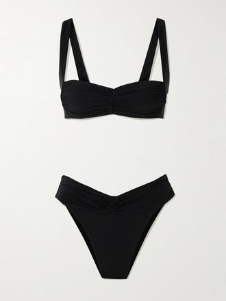 Maygel Coronel Bikini Con Arricciature Guand&uacute; - Nero