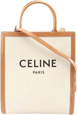 Celine Pre-owned Tote Bags, female, White, Size: ONE SIZE Pre-owned Small Vertical Cabas Tote Bag