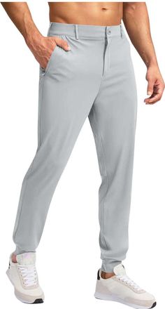 Generic Gray Man Straight Leg Plain Long Cuff Leg Trousers Pants Sweat Pants for Mens Workout Gym Golf Lounge Running Going Out Fall Summer Button Up Zip Up 2