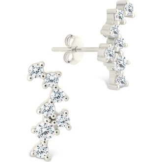 Sterling Forever Cubic Zirconia Ear Crawlers in Silver at Nordstrom