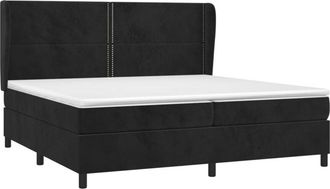 vidaXL Vidaxl - Cama Box Spring Con Colch&oacute;n Terciopelo Negro 200x200 Cm