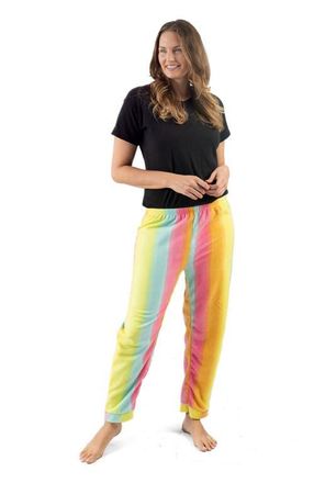 Leveret Womens Fleece Printed Holiday Pajama Pants in Rainbow at Nordstrom, Size X-Small