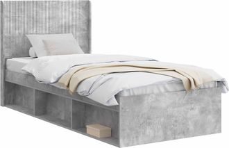 vidaXL Struttura Del Letto Con Stoccaggio E Testata Grigio Cemento Vidaxl