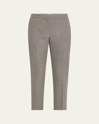 Alexander McQueen Mid-Rise Straight-Leg Houndstooth Trousers