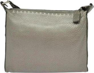 Fendi Pre-owned Vintage Cross Body Tas - Dames - Vintage Schoudertas - Grijs - ONE Size - Leer - Vintage
