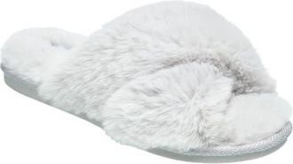 Nine West X-Band Faux Fur Slipper in Ash Grey at Nordstrom, Size Medium