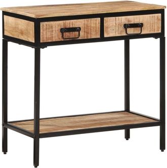vidaXL Mesa Consola Madera Maciza De Mango Rugosa 70x35x70 Cm Vidaxl