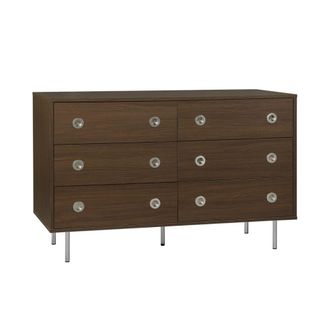 Sweeek C&oacute;moda vintage decorativa de madera y acero inoxidable, con 6 cajones