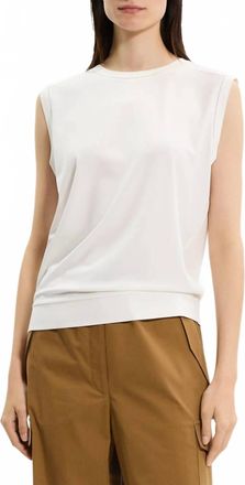 Theory Open Trim Muscle Tee In White