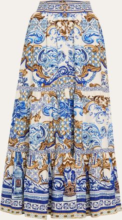 Camilla Azul Adventures High-Waisted Tiered Skirt