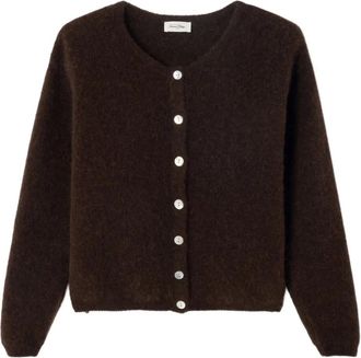 American Vintage Cardigan girocollo Vitow con bottoni - Marrone