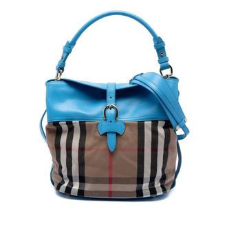 Burberry Pre-owned Burberry Medium Mega Check Canvas and Leather Sycamore Hobo Ladies 545VW8YBWUO2SSMO