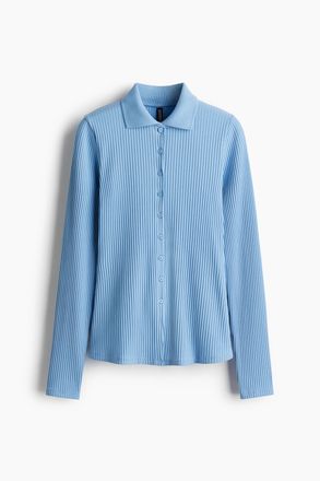 H&M Gerippter Cardigan - Blau