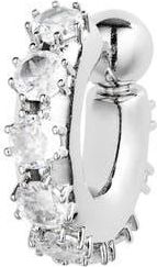 Justine Clenquet Nina Crystal Ear Cuff in Palladium at Nordstrom