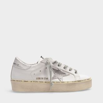 Golden Goose Womens Hi Star Sneakers in White/Multicolored Leather Calfskin - Size EU 41