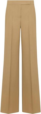 Max Mara Bell-bottoms - Dames - Wijde Broeken - Beige - XS - Wol - Broeken