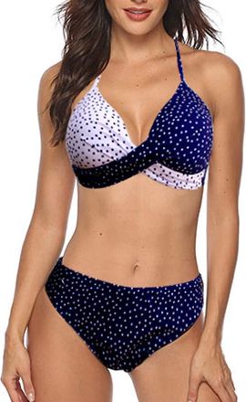 Generic Bikini Sets for Women UK Sale, Two Piece Bikini Top with Bottoms, Removable Shoulder Straps Women Two Piece Bathing Suits Ruffled Flounce Top 50th Bir