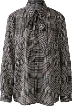Oui Strik-hals Blouse - Dames - Overhemden - Bruin - M - Polyester - Overhemden