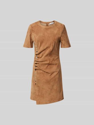 Paco Rabanne Minikleid mit Druckknopfleiste in Camel, Gr&ouml;&szlig;e XS/S