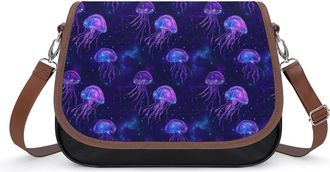 Generic Spaces Jellyfishes Crossbody Bags for Women Shoulder Messenger Bag Purse Handbags