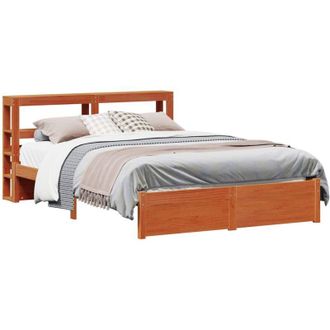 vidaXL Estructura De Cama Con Cabecera Marr&oacute;n Cera 160 X 200 Cm Vidaxl