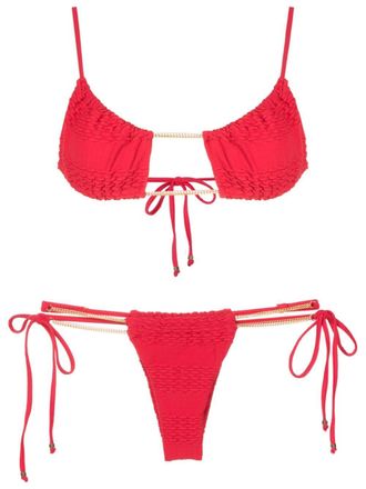 Amir Slama Set bikini con dettaglio attorcigliato - Rosso