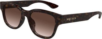 Alexander McQueen AM0528SA Asian Fit 002 Mens Sunglasses Tortoiseshell Size 54 - Free RX Lenses - Free RX Lenses