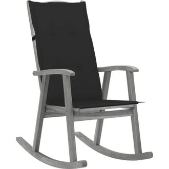 vidaXL Baloi&ccedil;o Silla Con Almohadillas Acacia Massive Grey - 252902
