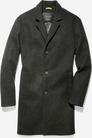 Cole Haan Mens Stretch Wool Top Coat - Black Size Medium