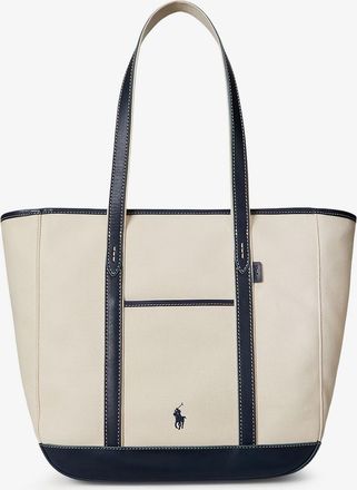 Ralph Lauren Borsa shopping in canvas con logo ricamato - POLO RALPH LAUREN - gender_Woman