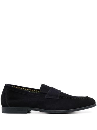 Doucal's Penny tonal-stitching suede loafers - Blue